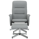 vidaXL világosszürke szövet dönthető fotel lábtartóval