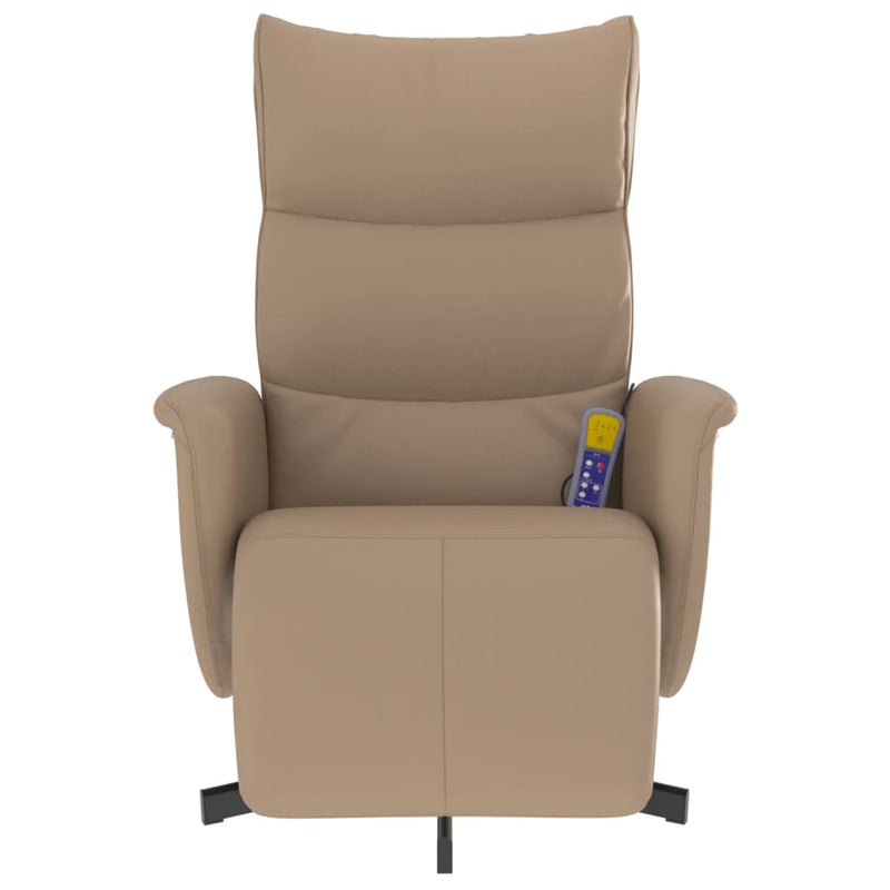 vidaXL kávészínű műbőr dönthető masszázsfotel lábtartóval