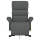 vidaXL sötétszürke szövet dönthető fotel lábtartóval