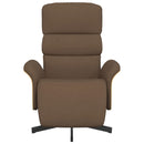 vidaXL barna szövet dönthető fotel lábtartóval