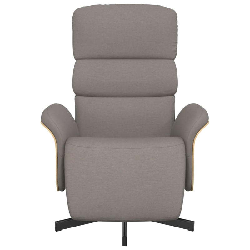 vidaXL tópszínű szövet dönthető fotel lábtartóval