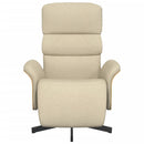 vidaXL krémszínű szövet dönthető fotel lábtartóval