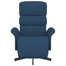 vidaXL kék szövet dönthető fotel lábtartóval