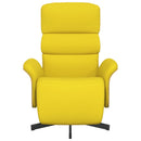 vidaXL világossárga szövet dönthető fotel lábtartóval