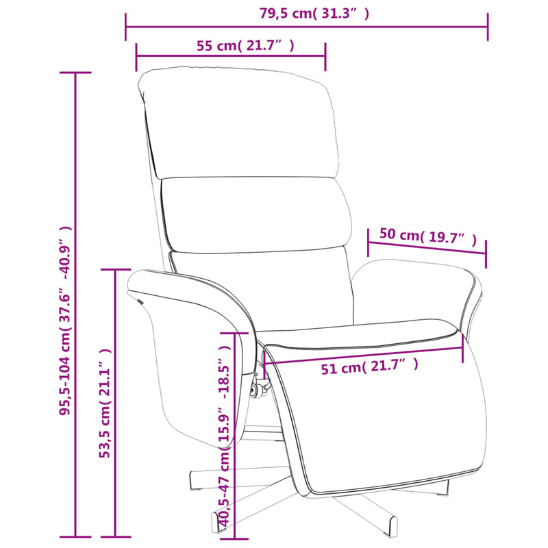 vidaXL világossárga szövet dönthető fotel lábtartóval