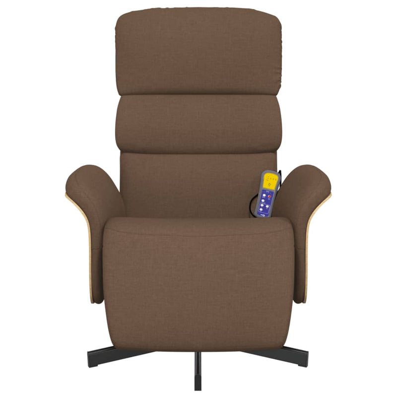 vidaXL barna szövet dönthető masszázsfotel lábtartóval