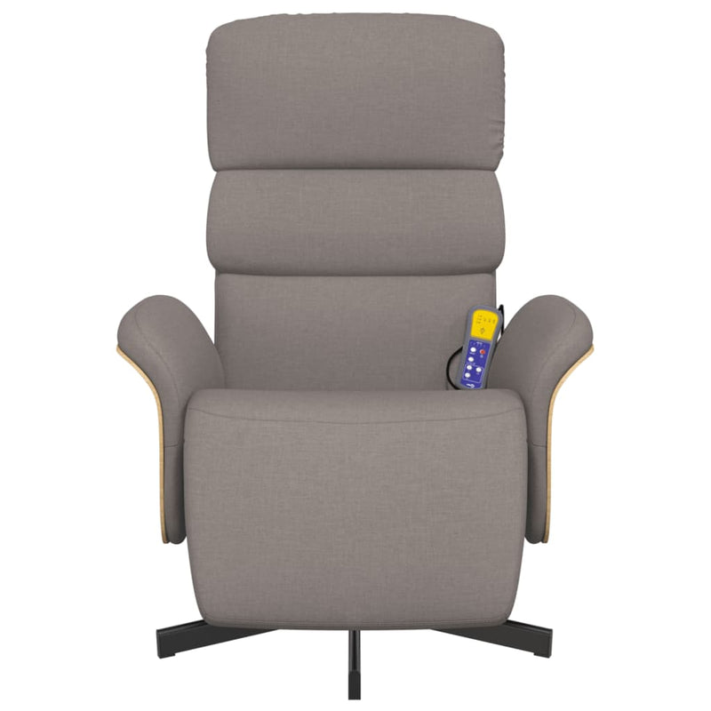 vidaXL tópszínű szövet dönthető masszázsfotel lábtartóval