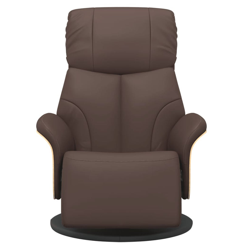 vidaXL barna műbőr dönthető fotel lábtartóval