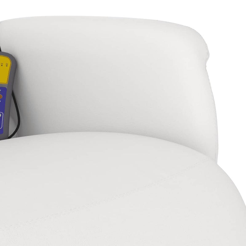 vidaXL fehér műbőr dönthető masszázsfotel lábtartóval