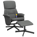 vidaXL sötétszürke szövet dönthető masszázsfotel lábtartóval