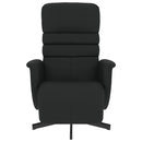 vidaXL fekete műbőr dönthető fotel lábtartóval