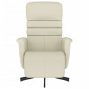 vidaXL krémszínű dönthető műbőr fotel lábzsámollyal
