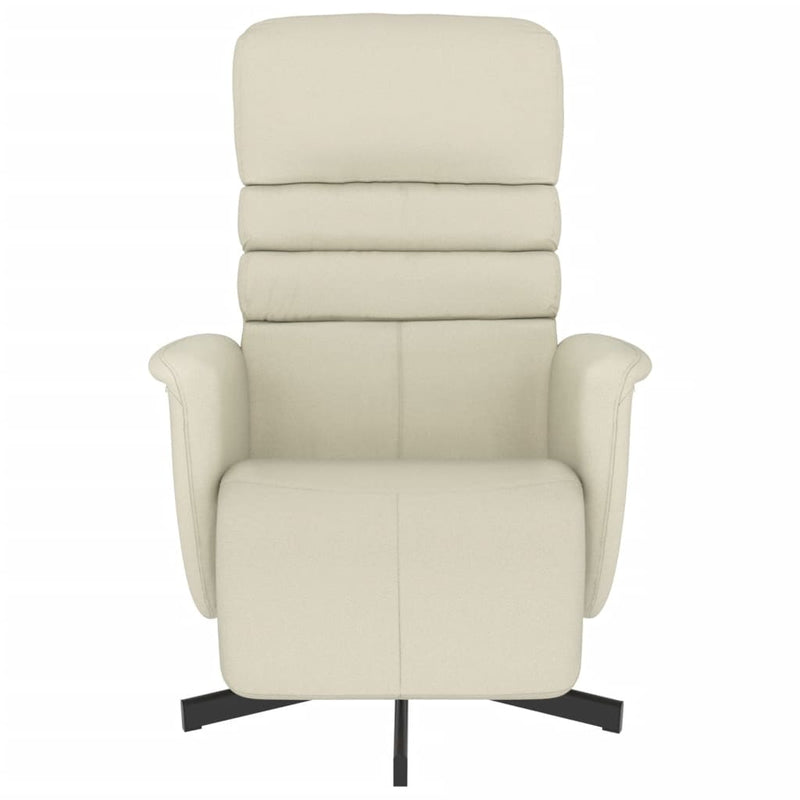 vidaXL krémszínű dönthető műbőr fotel lábzsámollyal