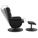 vidaXL fekete dönthető műbőr masszázsfotel lábzsámollyal
