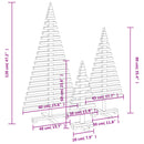 vidaXL 3 db tömör fenyő karácsonyfa dekorációnak