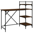 vidaXL barna tölgyszínű számítógépasztal polcokkal 120x47x109 cm