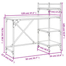 vidaXL barna tölgyszínű számítógépasztal polcokkal 120x47x109 cm