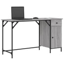 vidaXL szürke sonoma szerelt fa számítógépasztal 131 x 48 x 75 cm