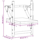 vidaXL 2 db fekete fali polc rúddal 20 x 25 x 30 cm