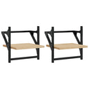 vidaXL 2 db sonoma tölgy színű fali polc rúddal 30 x 25 x 30 cm