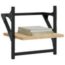 vidaXL 2 db sonoma tölgy színű fali polc rúddal 30 x 25 x 30 cm