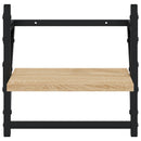 vidaXL 2 db sonoma tölgy színű fali polc rúddal 30 x 25 x 30 cm