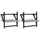 vidaXL 2 db szürke sonoma színű fali polc rúddal 30 x 25 x 30 cm