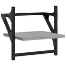 vidaXL 2 db szürke sonoma színű fali polc rúddal 30 x 25 x 30 cm
