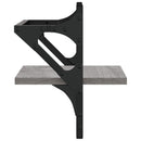 vidaXL 2 db szürke sonoma színű fali polc rúddal 30 x 25 x 30 cm