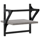 vidaXL 2 db szürke sonoma színű fali polc rúddal 30 x 25 x 30 cm