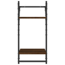 vidaXL 2 db 2 szintes füstös tölgy színű falipolc rúddal 30x25x65 cm