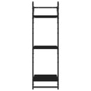 vidaXL 2 db 3 szintes fekete falipolc rúddal 30x25x100 cm