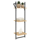 vidaXL 2 db 3 szintes sonoma tölgy színű falipolc rúddal 30x25x100 cm