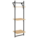 vidaXL 2 db 3 szintes sonoma tölgy színű falipolc rúddal 30x25x100 cm