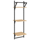 vidaXL 2 db 3 szintes sonoma tölgy színű falipolc rúddal 30x25x100 cm