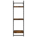 vidaXL 2 db 3 szintes füstös tölgy színű fali polc rúddal 30x25x100 cm