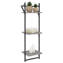 vidaXL 2 db 3 szintes szürke sonoma fali polc rúddal 30 x 25 x 100 cm