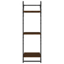 vidaXL 2 db 3 szintes barna tölgy színű fali polc rúddal 30x25x100 cm