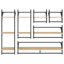 vidaXL 6 részes sonoma tölgy színű szerelt fa fali polc szett rúddal