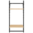 vidaXL 6 részes sonoma tölgy színű szerelt fa fali polc szett rúddal