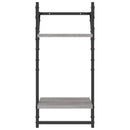 vidaXL 6 részes szürke sonoma színű szerelt fa falipolcszett rúddal