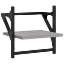 vidaXL 6 részes szürke sonoma színű szerelt fa falipolcszett rúddal