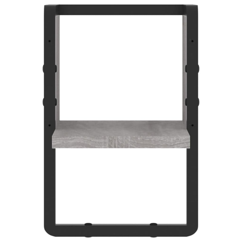 vidaXL szürke sonoma tölgy színű fali polc rúddal 20 x 25 x 30 cm