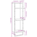 vidaXL 3 szintes füstös tölgy színű szerelt fa fali polc 30x25x100 cm