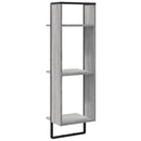 vidaXL 3 szintes szürke sonoma színű szerelt fa fali polc 30x25x100 cm