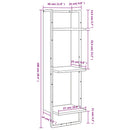 vidaXL 3 szintes barna tölgy színű szerelt fa fali polc 30x25x100 cm