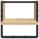 vidaXL 4 részes sonoma tölgy színű szerelt fa fali polc szett rúddal