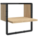 vidaXL 4 részes sonoma tölgy színű szerelt fa fali polc szett rúddal