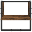 vidaXL 4 részes füstölt tölgy színű szerelt fa fali polc szett rúddal