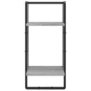 vidaXL 4 részes szürke sonoma színű szerelt fa falipolcszett rúddal